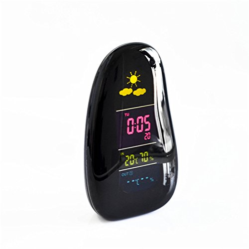 Wireless Weather Station Clock Pebble LED Alarm Clock Wireless Weather Report