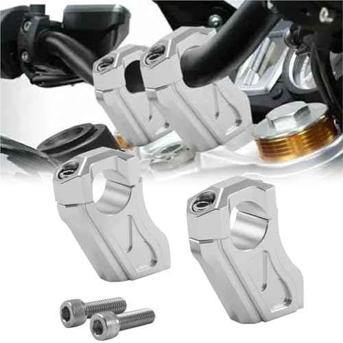 Colliers de fixation guidon moto 1" argent pour BMW R Nine T Pure Scrambler 2014 2017 2019 2020