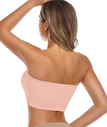 Image of Strapless Comfort Wireless Bra with Slip Silicone Bandeau Bralette Tube Top