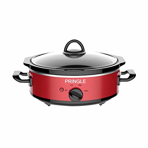 Pringle Electric Slow Cooker 2.5L | Ceramic Pots with Glass Lids | Slow Cooking & Warming | Multi-Pot Buffet Server | FW1815 | Red | 1 Yr onsite Warranty