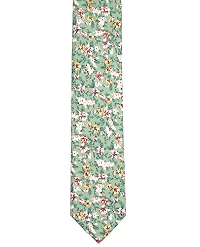 Image of BELLUNO Men's Cotton Floral Skinny Tie, 2.5 inch Width, with Gift Box