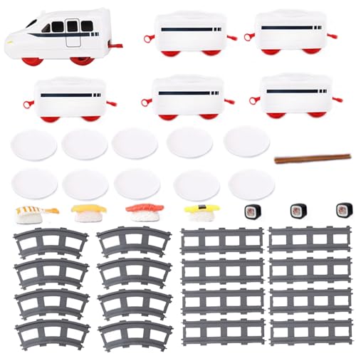 Porgeel Train à sushis Rotatif pour Table de dîner Domestique avec Bande transporteuse sur Rail Plateau de Service Table alime