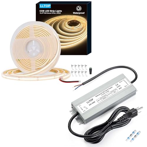 Tira LED COB impermeable 5 m blanco natural LLTOP miniatura 1