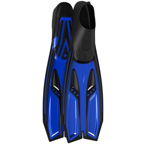 Greatever Snorkel Fins with Full Foot Pocket Durable Long Diving Fins Professional Snorkel Gear for Snorkeling Diving Freediving Adults Men Women