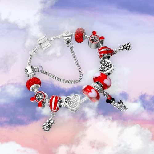 Cartoon Mouse Charms Bracelet, Silver Plated Anti-Tarnish Alloy, 20CM, SHAPER6813594129684