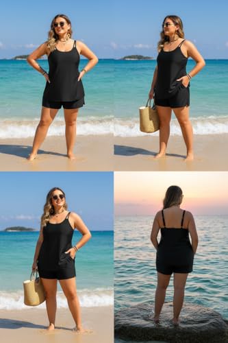 Tempt Me Plus Size Tankini Swimsuits - Women Two Piece Tankini Top with Shorts Flowy Swimsuit 2025 Bathing Suits4