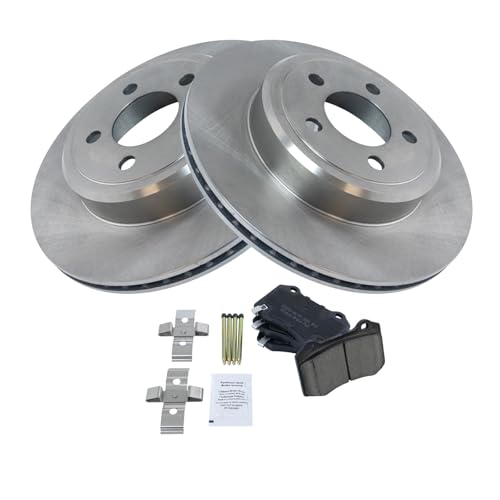 Image of TRQ Rear Brake Pad and Rotor Set Ceramic Vented Rotors Compatible with 2011 2017-2018 Dodge Challenger 2017-2018 Charger