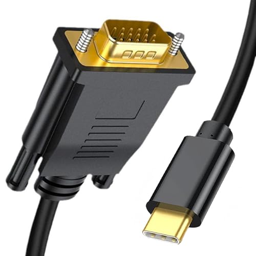 USB C to VGA Cable 6FT, 1080P@60Hz USB Type C to VGA Adapter Video Converter [Thunderbolt...