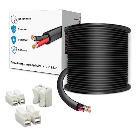 LEADTOPS 50FT 18 Gauge 18/2 2 Conductor Electrical Wire 2 Pin Cable for LED Light, Automotive, Boat Equitment Cover