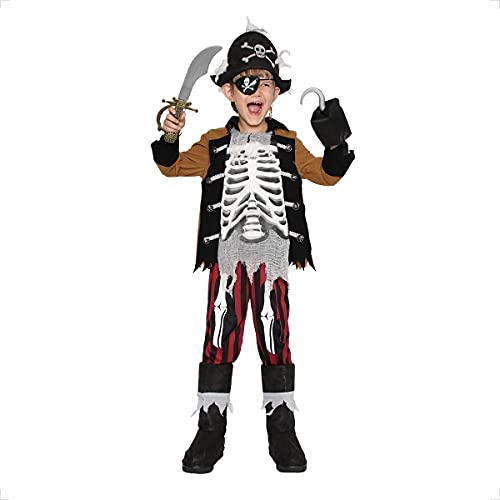 Jason Party Kids Pirate Costume Boys Deluxe Halloween Cosplay Set - Skeleton-L #TOP3