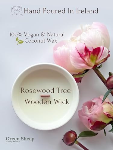 Green Sheep Candles – Large White Round Ceramic Jar and Wooden Wick, Scented Calming Candle Made With Natural Coconut Wax For Long-Lasting & Clean Burning, Nice Smelling Beautiful Gift For Women & Men - Image 4