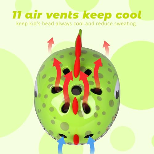 Image of Toddler Kids Bike Helmet, Adjustable and Multi-Sport, 3 Sizes for Ages 1-2-3-5-8-14 Years Child Infant Boys Girls