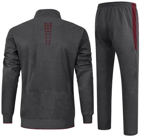 Image of Rdruko Men's Athletic Casual Tracksuit 2 Piece Full Zip Jacket Sweatsuit Outfit Jogger Fleece Set