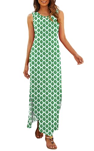 Image of Hount Women's Casual Summer Sleeveless Dress Loose Split Maxi Dresses with Pockets