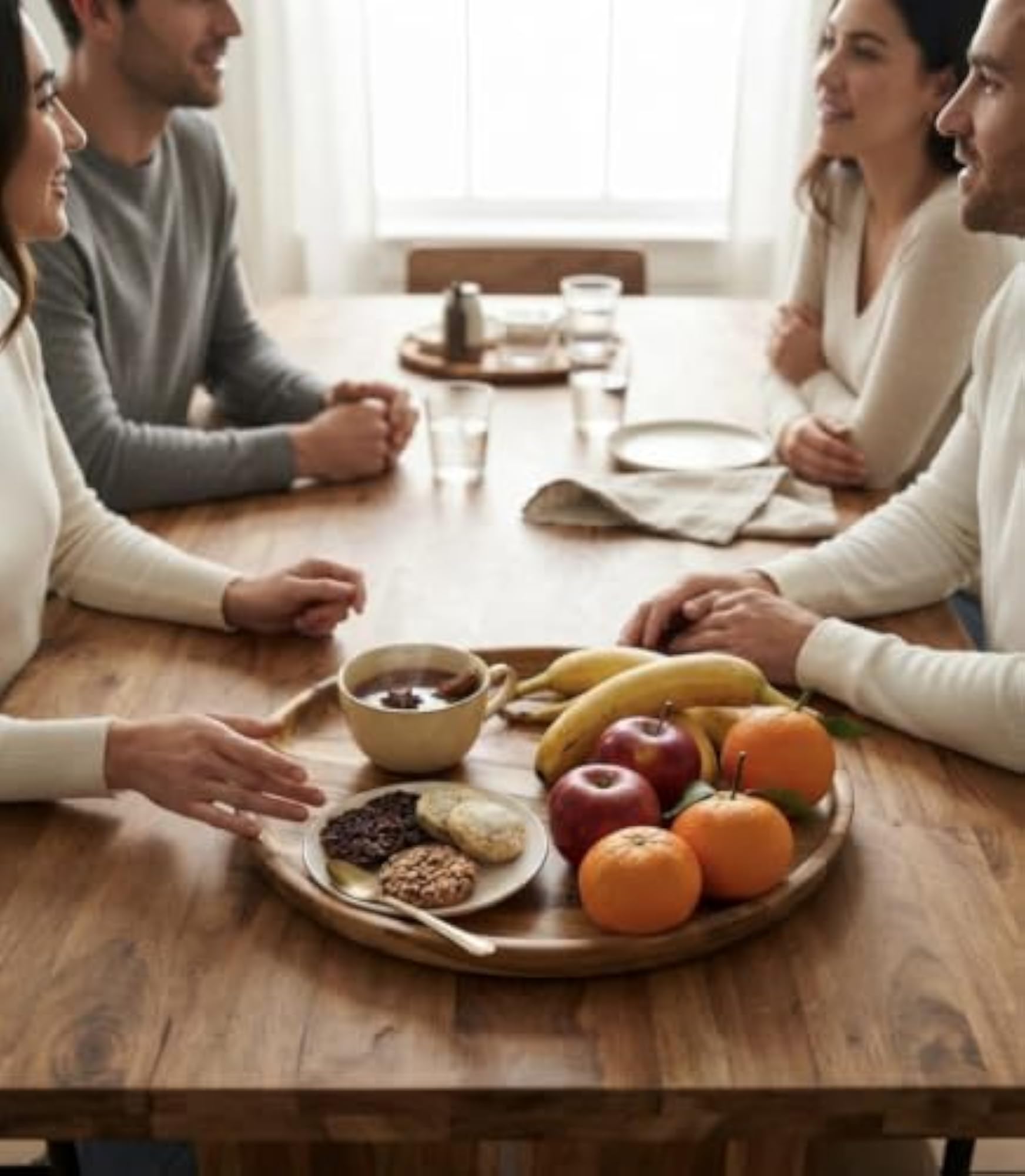 Handcrafted Premium Teak Wood Round Serving Tray
