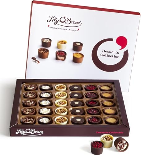 Lily O Brien Chocolate Desserts | 24 Chocolates 318g | Double the size of shops | Milk, White & Dark Chocolate Gift Selection Box - Christmas, Birthday, Valentine, Fathers Day, Mothers Day