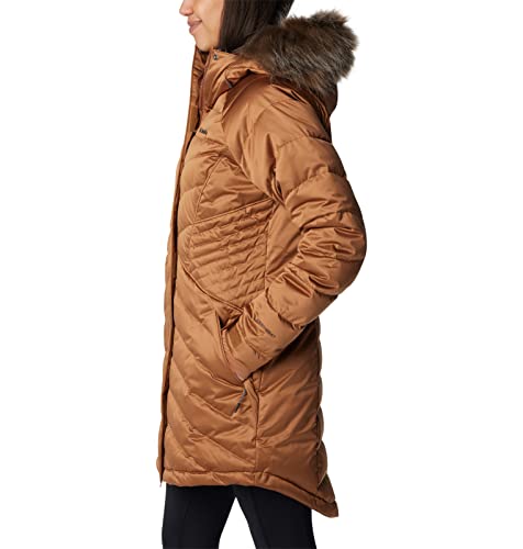 Columbia Jaqueta feminina Lay D Down III, marrom camelo cetim, grande