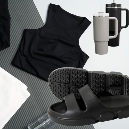 SHEYOUNG Slide Sandals for Women Indoor Outdoor, House Slippers for Woman, Non Slip Rubber Shower Slides, Two Strap Arch Support Sandals3