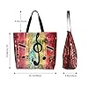kkvhhyuo Music Note Print Shoulder Bag for Women Large Tote Bag Reusable Foldable Everyday Carryall for Work Shopping Travel Beach Outings. #5