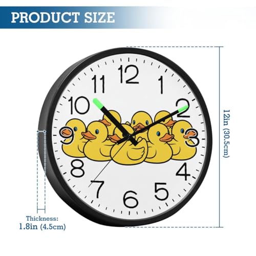 Reloj de pared digital silencioso con luz nocturna de 12 pulgadas miniatura 3