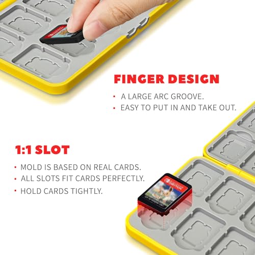 doepeBAE Switch Game Case, Switch Game Holder, Switch Game Card Case, 24 Game Card Slots and 24 Micro SD Card Slots, Silicone Lining, Magnetic Design (24D) - Image 2