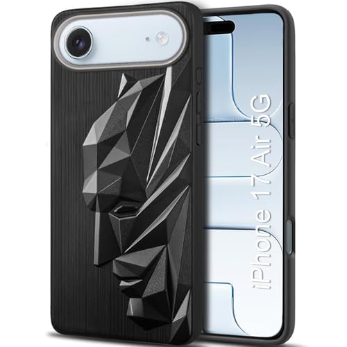 Image of TOUCCH 3D Face Case Cover for iPhone 17 Air| Shock Proof Design with Camera Protection Ring| Liquid Case (Microfibre Lining) for iPhone 17 Air | Silicone - Black