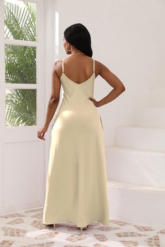 Image of vunahzma Womens Casual Fashion Sleeveless Plus Size Loose Long Sexy Maxi Dress with Pockets