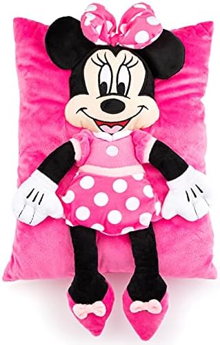 Jay Franco Disney Minnie Mouse Kids 3D Snuggle Pillow, 15 x 11 Inches - Super Soft Polyester Microfiber Plush Stuffed Animal, Cuddle Companion, Pink (Officially Licensed Disney Product)