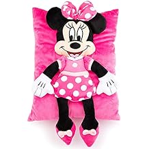Jay Franco Disney Minnie Mouse 3D Snuggle Pillow - Super Soft Polyester Microfiber Plush Pillow, 15 Inches - Bedroom Decor and Cuddle Companion, Pink - Official Disney Licensed Product