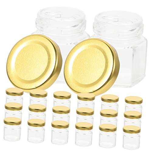 VALICLUD 20Pcs Honey Container with Lid Glass Jars for Honey Syrup Dispenser Airtight Storage for Jam and Honey Easy to Clean and Portable for Home Use