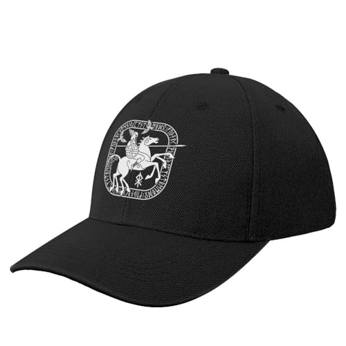 NIBABA Odin Wotan Old Norse Germanic Viking Berretto da baseball da uomo Sport Caps Cappello estivo da baseball regolabile, taglia unica, Nero , 6 3/4/7 1/2