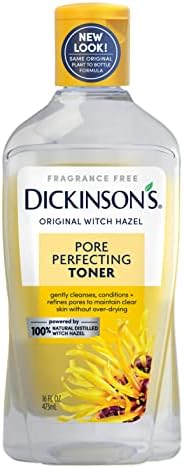 Dickinson's Original Witch Hazel Pore Perfecting Toner, 100% Natural, 16 Ounce Fragrance free