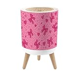 FUIENCFKE Bathroom Trash Can with Lid Pink Leopard Bow All Seamless Print Garbage Bin Waste Basket for Kitchen Office Bedroom Decoration Diaper Pail 1.8 Gallon