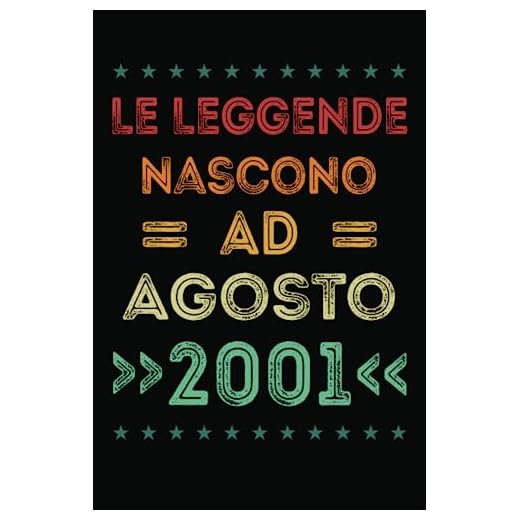 Le Leggende Nascono Ad Agosto 2001: Idea regalo originale e divertente di 22 anni per per ragazze e ragazzi. Taccuino a righe