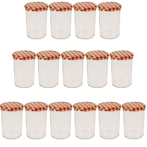 Set aus 15 Einmachgläsern für Marmelade, 440ml mit Trichter