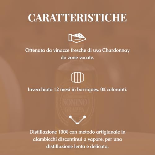 Nonino Chardonnay Monovitigno Grappa Barrique gereift in Geschenkpackung 41% vol. (1 x 0.7 l)
