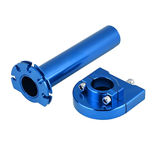 Poignées d'accélérateur de 22 mm à rotation fluide pour guidon bleu de moto