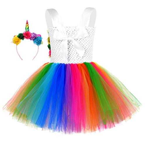 ABOOFAN 1 Conjunto de Traje de Festa de Unicron de Arco-Íris de Crianças Led Com Asas E Bandana Saia