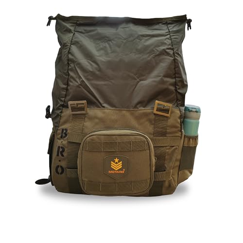 Image of MOTARD B.R.O Motorcycle Saddle Bag 60L (30L+30L) | Waterproof Roll-Top Touring Saddle Bags | Military Style Heavy Duty Luggage for Retro, Cruiser & Adventure Bikes