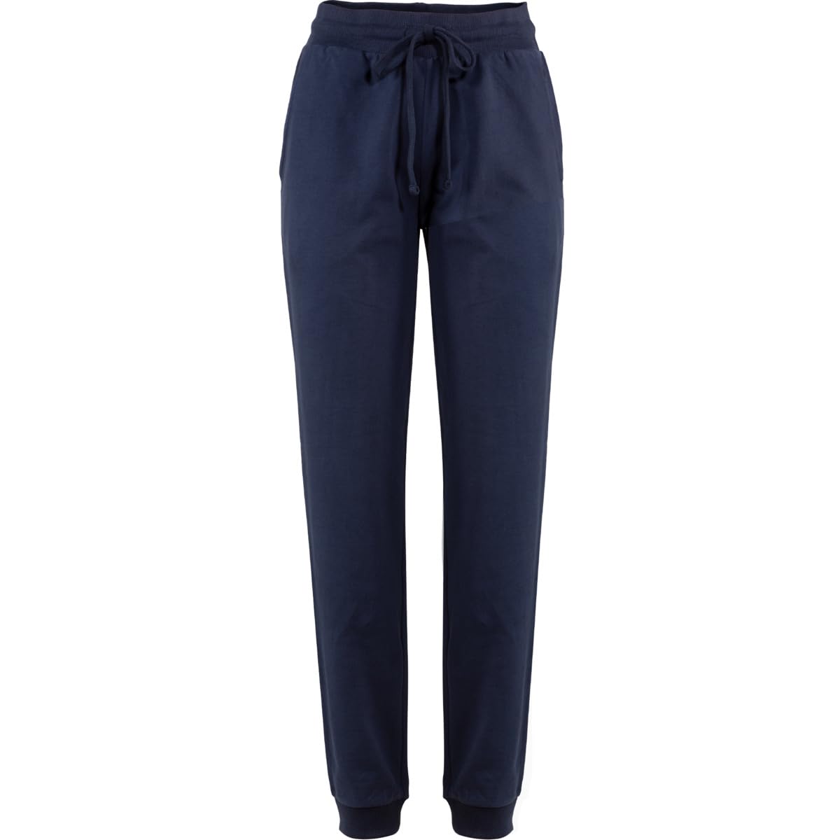 Living Crafts - Lavinia | Jogging-Hose - Samtiges Bio-Baumwoll-Sweat, Elastischer Bund, Großzügige Seitentaschen, Breite RIPP-Bündchen, Ton-in-Ton Logo-Stick