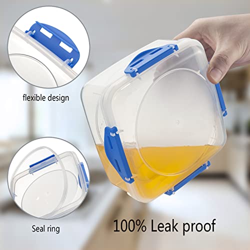 4 PCS Sandwich Containers - 100% Airtight & BPA-Free & Microwave & Dishwasher Safe Kitchen Storage Containers with Upgraded Snaps, 2 heightened Sandwich Containers for Lunch Boxes and 2 normal version