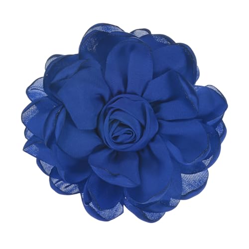 Image of M METERXITY Rose Flower Brooches and Pins for Women, Lapel Pins Dainty Satin Fabric Big Camellia Hair Flowers Clips for Wedding /Parties /Clothes /Jewelry