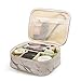 HOYOFO Travel Makeup Bag for Women Girls Large Cosmetic Bags with Handle Marble Makeup Organizer Case with Adjustable Dividers Beauty Bag Waterproof Toiletry Bag, White