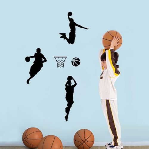 Vinilo decorativo pared baloncesto negro 61x51 cm miniatura 5