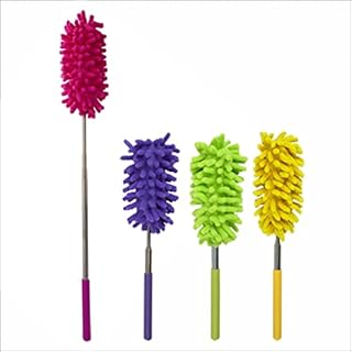 Microfibre Duster Cleaning Extendable Telescopic Multi Functional Fluffy Brush Washable Style Extending Household 27cm To 75cm Assorted Color (Pack of 1)