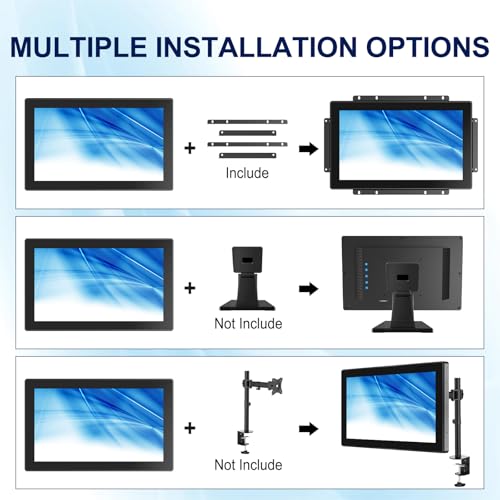 Image of FHD Industrial Touch Monitor, 13.3 Inch Open Frame Touch Screen Display, 10-Point Capacitive Touch Monitor, VESA & Open-Frame Bracket Mounting for Kiosk and Mounting