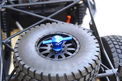 GPM 1Pc Set Upgrades Aluminium Spare Tire Locking for 1/10 Baja Rey Desert Truck (LOS03008) RC Cars (Blue)