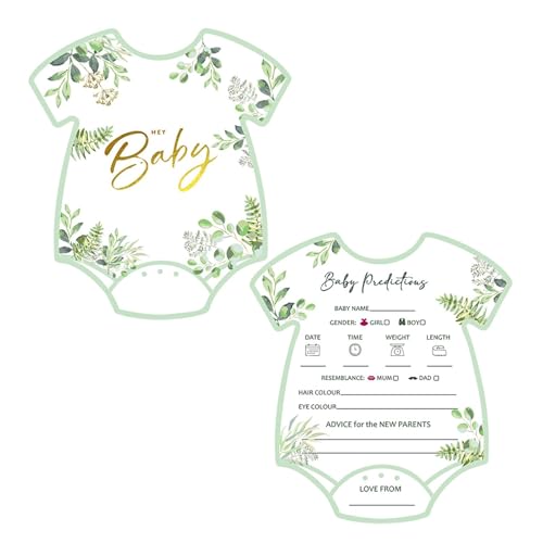 QGH Baby Prediction Cards for Shower Games - 20 Pack Baby Shower Advice Cards for Parents – Gender Reveal Party Game Cards – Fun Party Decorations and Keepsake Gifts