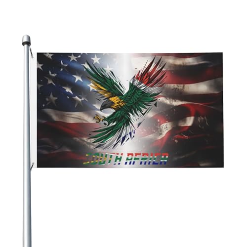 Double Sided Eagle South Africa South African Flag 3x5 Ft, Vivid Digital Print Heavy Duty Polyester With Brass Grommets For Outdoor Indoor Home Garden Decor
