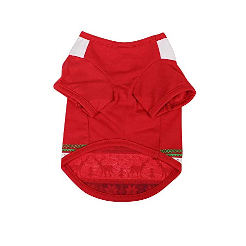 Qudai T-shirt do cão T-shirt do Natal do cão T-shirt do animal de estimação T-shirt do Natal dos cãe